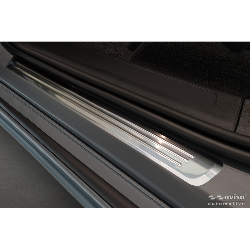 Avisa Seuils de portes inoxydable sur mesure pour Volvo XC90 II 2015-2019 & Facelift 2019-2024 & Facelift 2024- - 'Lines' - 4-pièces