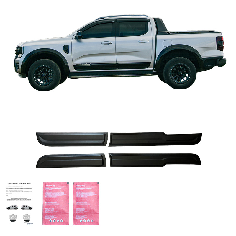 Jeu de baguettes de porte sur mesure pour Ford Ranger T9 2022- - Noir mat