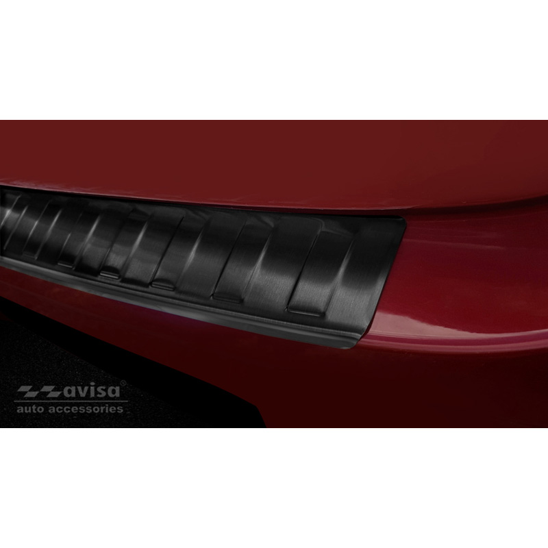 Protection de seuil arrière inox noir sur mesure pour Hyundai i10 HB 5-portes 2019- 'Ribs'