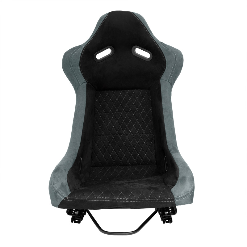 Siège baquet 'LV' - Noir/Gris - Dossier fixe en polyester - incl. glissières