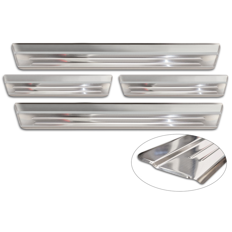 Seuils de portes inox sur mesure pour Nissan Juke II (F16) 2019- 'Lines' - 4-pièces
