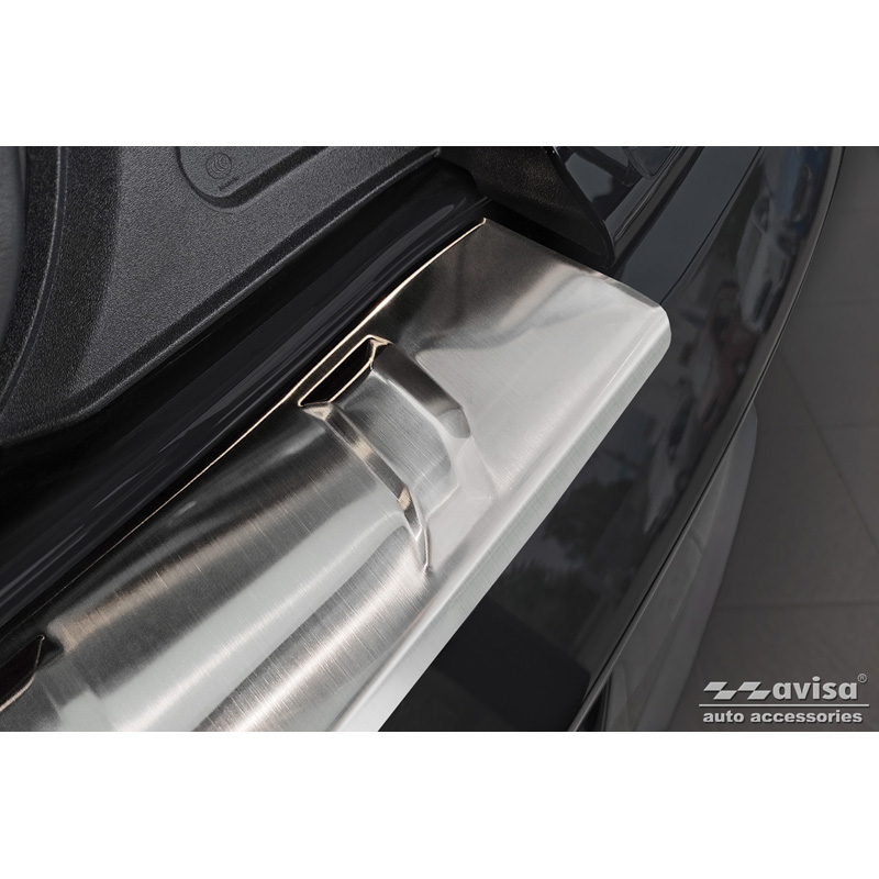 Protection de seuil arrière inox sur mesure pour Ford Mustang VI Coupé 2015-2017 & FL 2017- incl. GT 'Ribs'