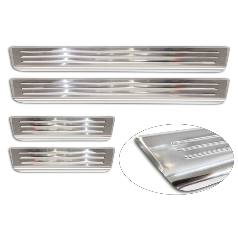 Seuils de portes inoxydable sur mesure pour Volkswagen Passat Variant (CJ5) incl. R-Line & Hybrid 2024- / Skoda Superb IV Combi 2024- 'Lines' - 4-pièces