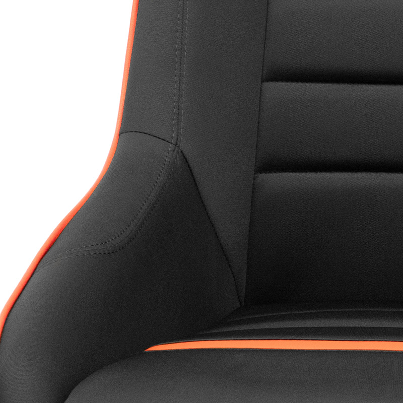 Siège baquet 'Classic RS' - Noir/Rouge - Dossier fixe + Appuie-tête intégré - incl. glissières