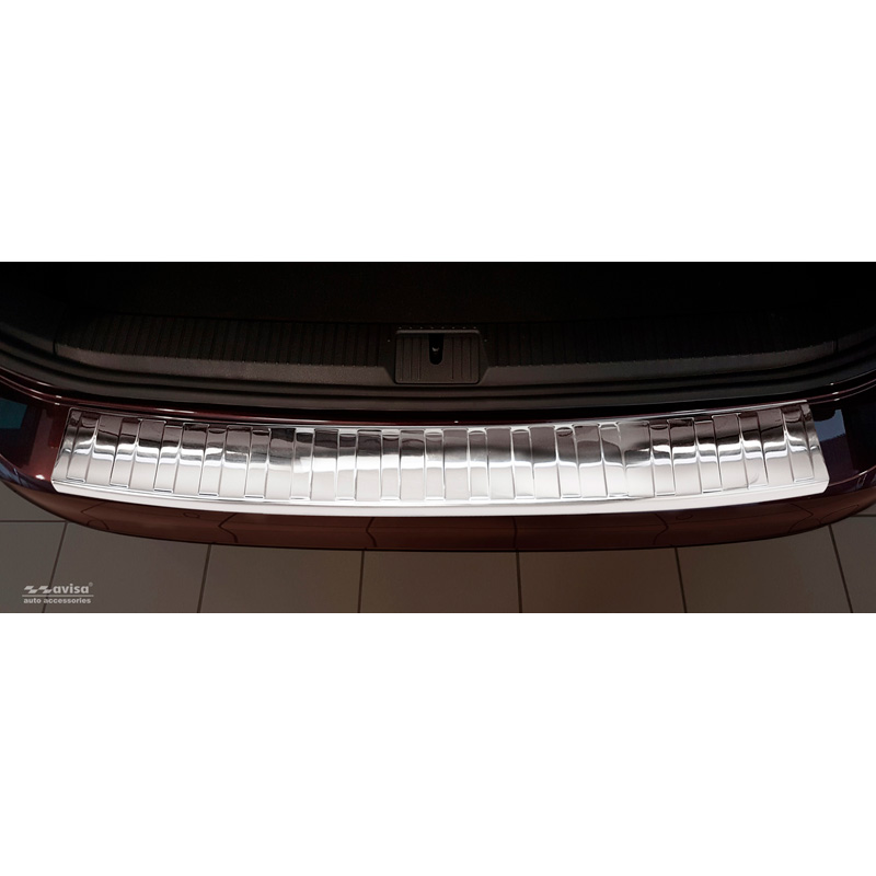 Protection de seuil arrière inox Chrome sur mesure pour Volkswagen Passat 3G Variant 2014-2023 'Ribs'