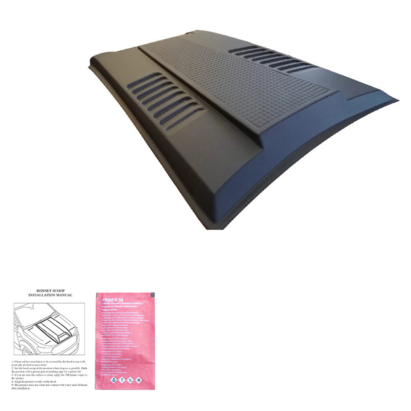 Écope de capot sur mesure pour Mitsubishi L200 Triton 6 2019- - Noir mat