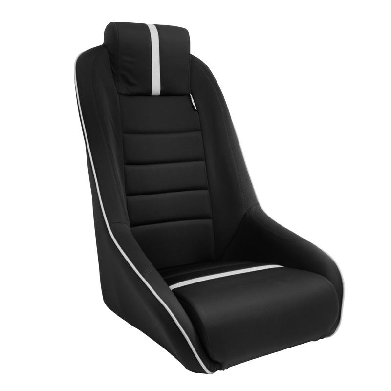 Siège baquet 'Classic RS' - Noir/Gris - Dossier fixe + Appuie-tête intégré - incl. glissières
