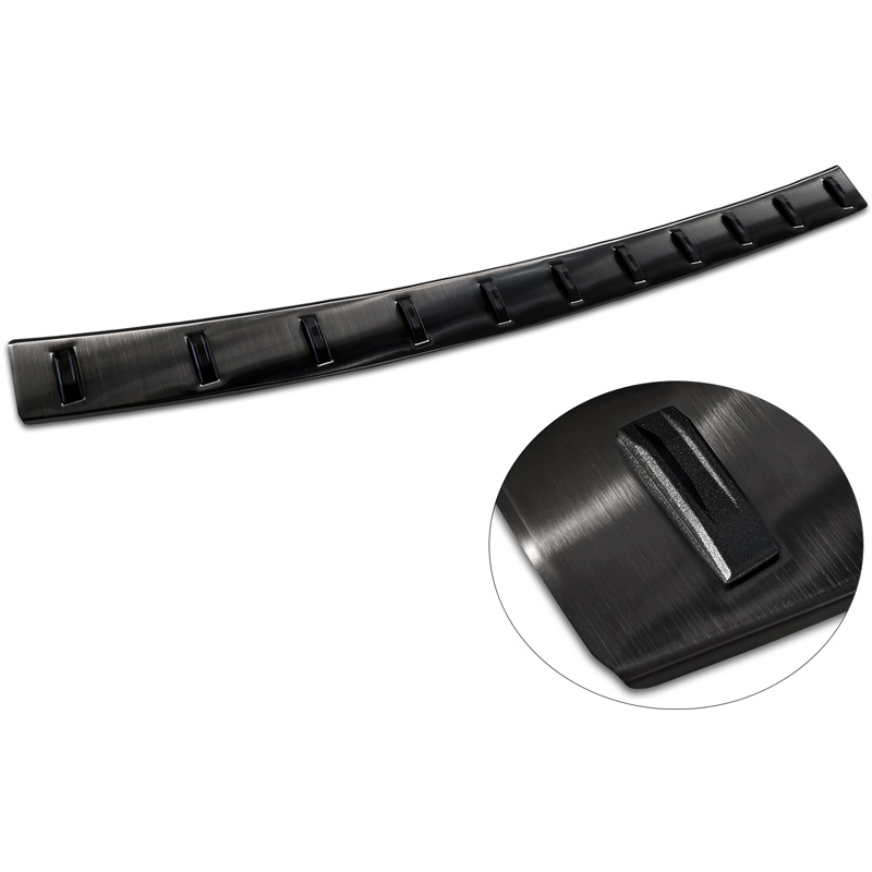 Protection de seuil arrière inox noir sur mesure pour Volkswagen Sharan II & Seat Alhambra II 2010- 'STRONG EDITION'