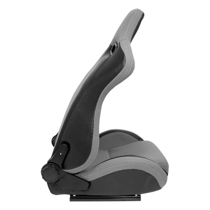 Siège baquet 'MS' - Noir/Gris - Dossier réglable - incl. glissières