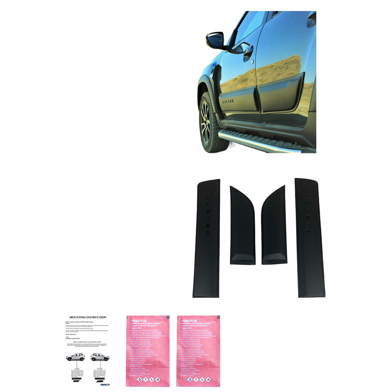 Jeu de baguettes de porte sur mesure pour Dacia Duster II 2018-2024 - Noir mat