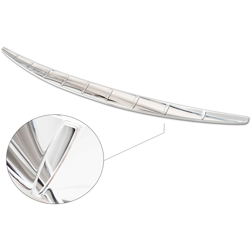 Protection de seuil arrière inox Chrome sur mesure pour Mercedes Classe-S (W223) 2020- 'Ribs'