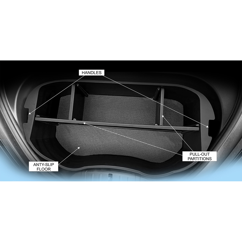 Organiseur de coffre avant (Frunk) 'anti-dérapant' sur mesure pour Tesla Model 3 Facelift 2021-