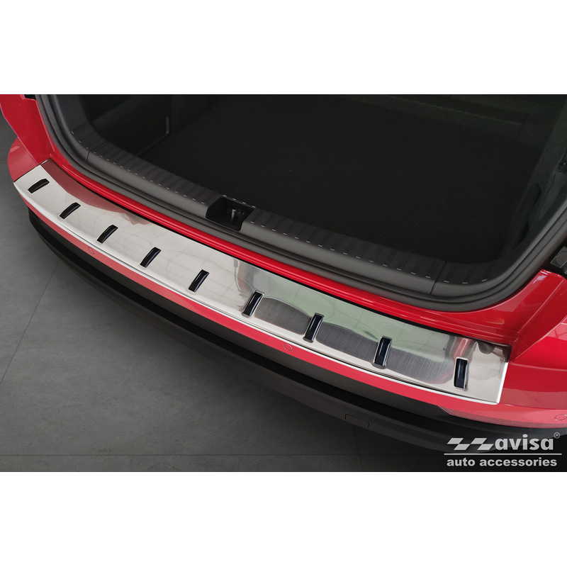 Protection de seuil arrière inox sur mesure pour Skoda Karoq (NU7) Facelift incl. Sportline 2022- 'STRONG EDITION'
