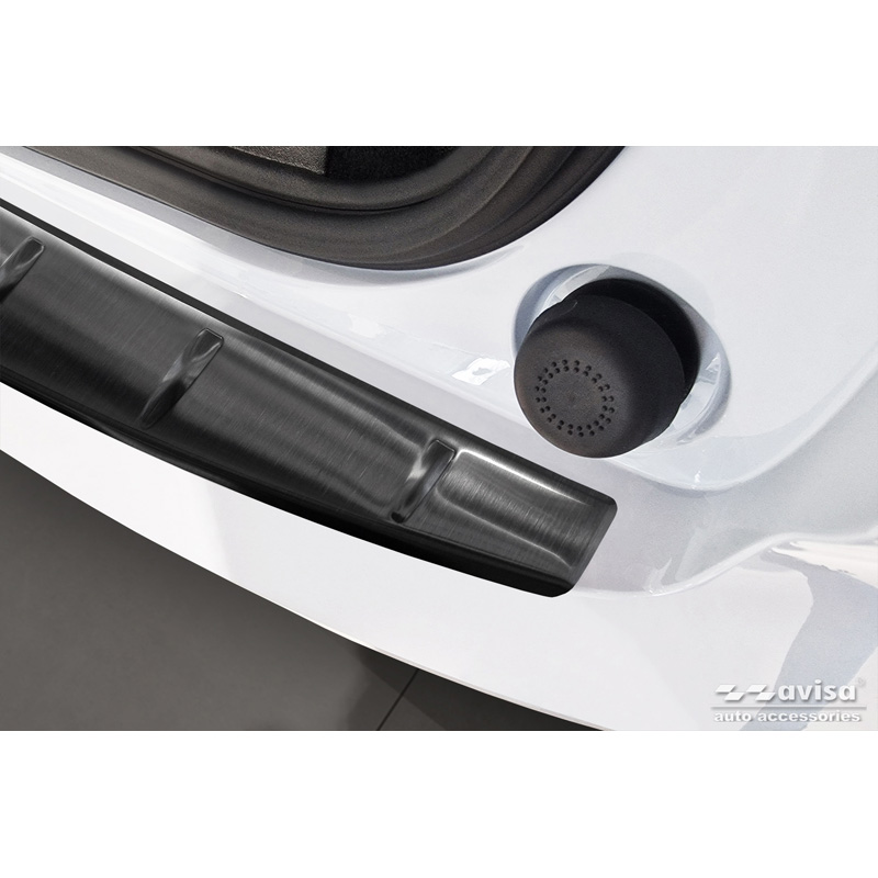 Protection de seuil arrière inox noir sur mesure pour Volvo EX30 2023- 'Ribs'