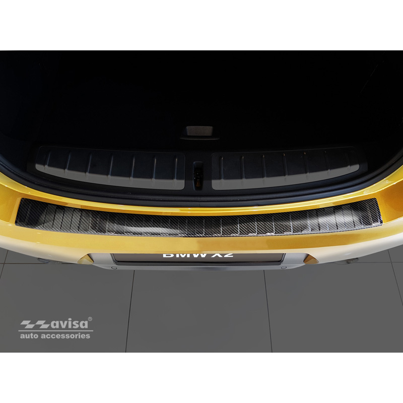Protection de seuil arrière carboné 3D sur mesure pour BMW X2 F39 M-Paquet 2018-2023