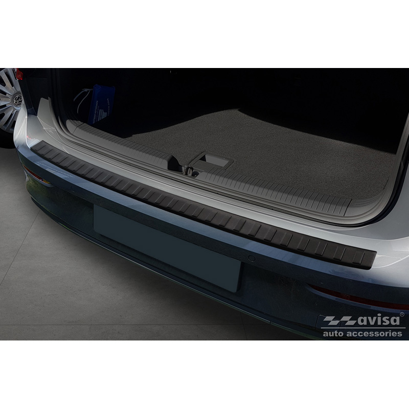 Protection de seuil arrière inox noir mat sur mesure pour Volkswagen Golf VIII HB 5-portes 2020-2024 & FL 2024-