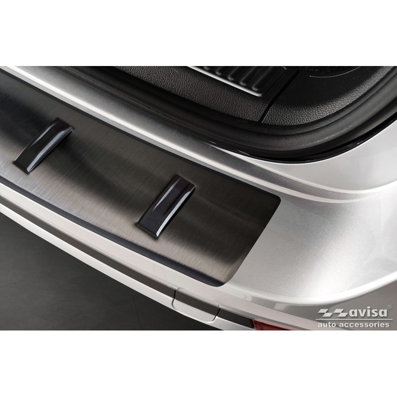 Protection de seuil arrière inox noir sur mesure pour Skoda Superb III Combi 2015-2023 incl. Scout 'STRONG EDITION'