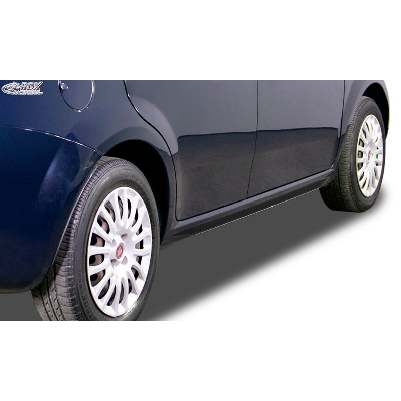 Jupes latérales 'Slim' sur mesure pour Fiat Grande Punto 2005- & Punto Evo 2009- (ABS noir luisant)