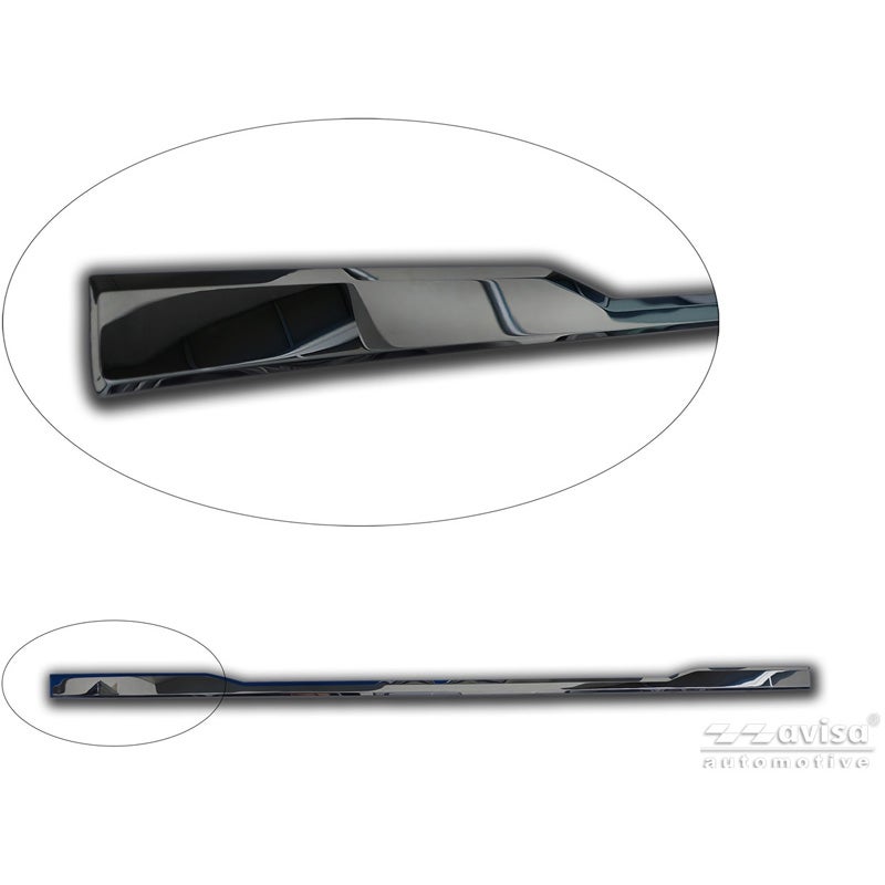 Avisa Moulure de hayon en Inox Noir Chrome sur mesure pour Volkswagen ID.Buzz 2022- (avec hayon)