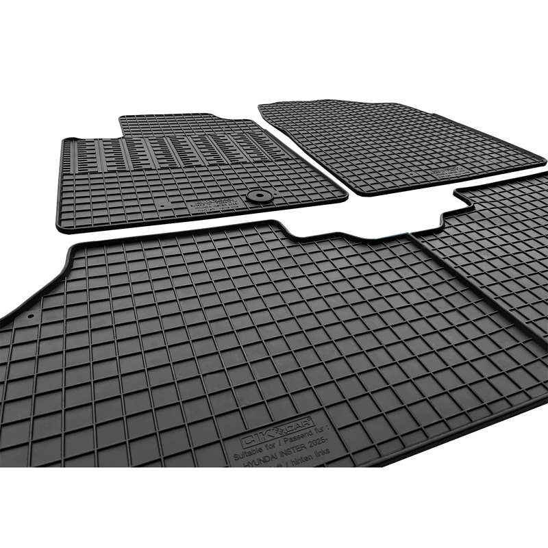 CIKCAR Set tapis de caoutchouc sur mesure pour Hyundai Inster EV (AX1) 2024- (3-pièces + points de fixage)