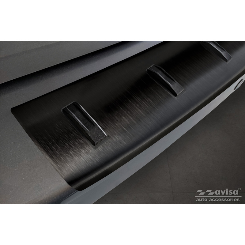 Protection de seuil arrière inox noir sur mesure pour Citroën Space Tourer & Jumpy 2016- / Peugeot Traveller & Expert 2016- / Toyota Proace Verso 2016- / Opel Vivaro & Zafira Life 2019- 'STRONG EDITION'