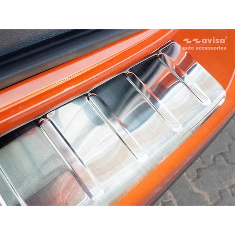 Protection de seuil arrière inox sur mesure pour Volkswagen T-Cross 2019-2024 & FL 2024- 'Ribs'