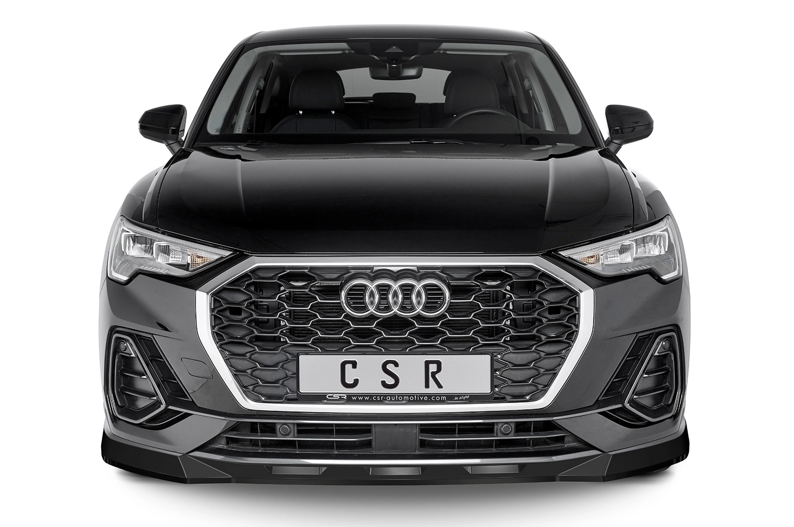 Voorspoiler passend voor Audi Q3 Sportback (Typ F3) 2019–heden – CSR Automotive – Glans Zwart