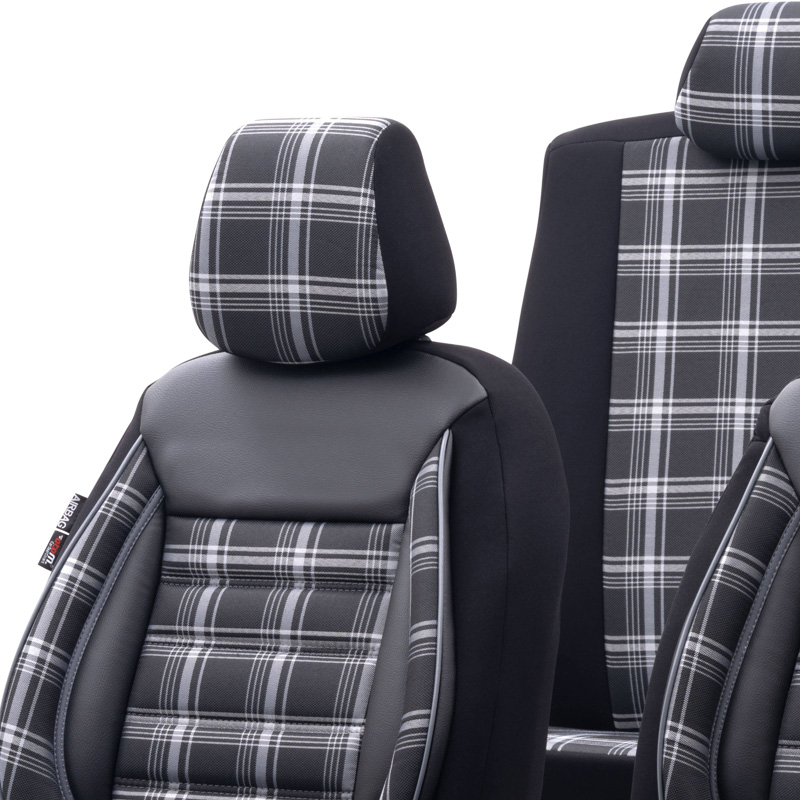 Housse de sièges universel en textile 'Sports' Noir/Gris - 11-pièces - adapté aux Side-Airbags