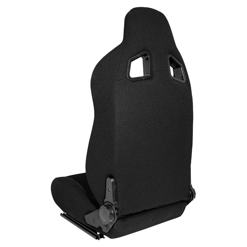 Siège baquet 'MR' - Simili Cuir Noir + Gris Textile Pine - Dossier réglable - incl. glissières