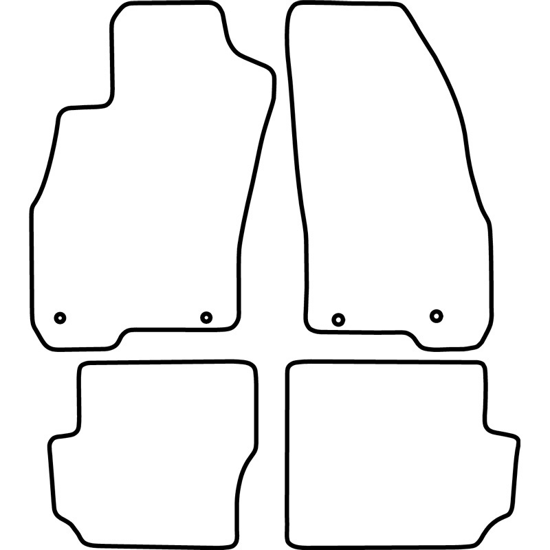 Set de tapis de sol en velours sur mesure pour Fiat Punto Evo (3 portes) 2014-