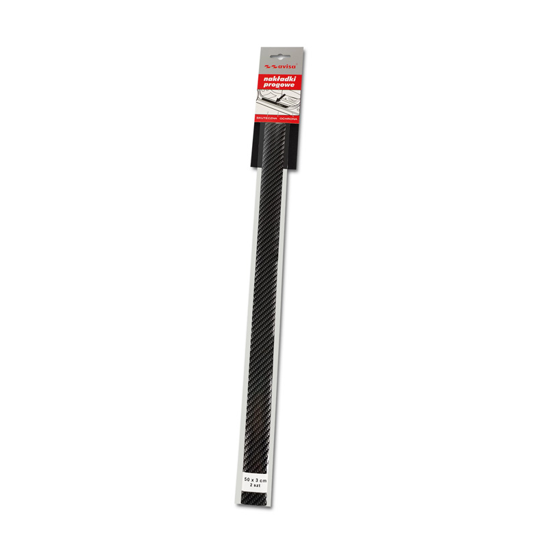 Seuils de porte universels - film carbone noir - 2-pièces - 50 x 3 cm