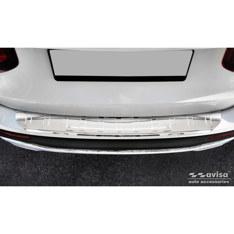 Protection de seuil arrière inox Chrome sur mesure pour Mercedes GLB (X247) incl. AMG 2019- 'Ribs'