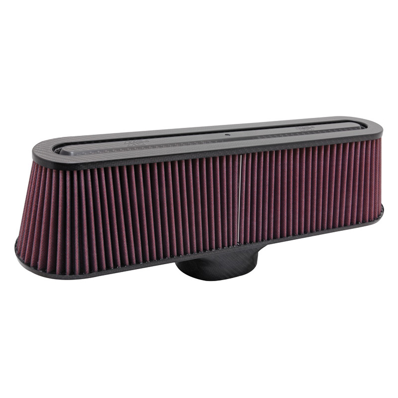 K&N Filtre à Air universel - avec fibre de carbone - raccord ovale de 84x106mm, 476mm x 127mm base, 425mm x 76mm du haut, 122mm hauteur (RP-5135)