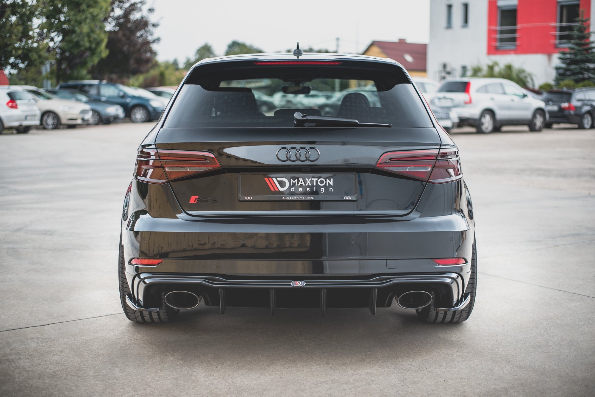 Achter Diffuser V.2 Audi RS3 8V Sportback Facelift Maxton Glanzend zwart