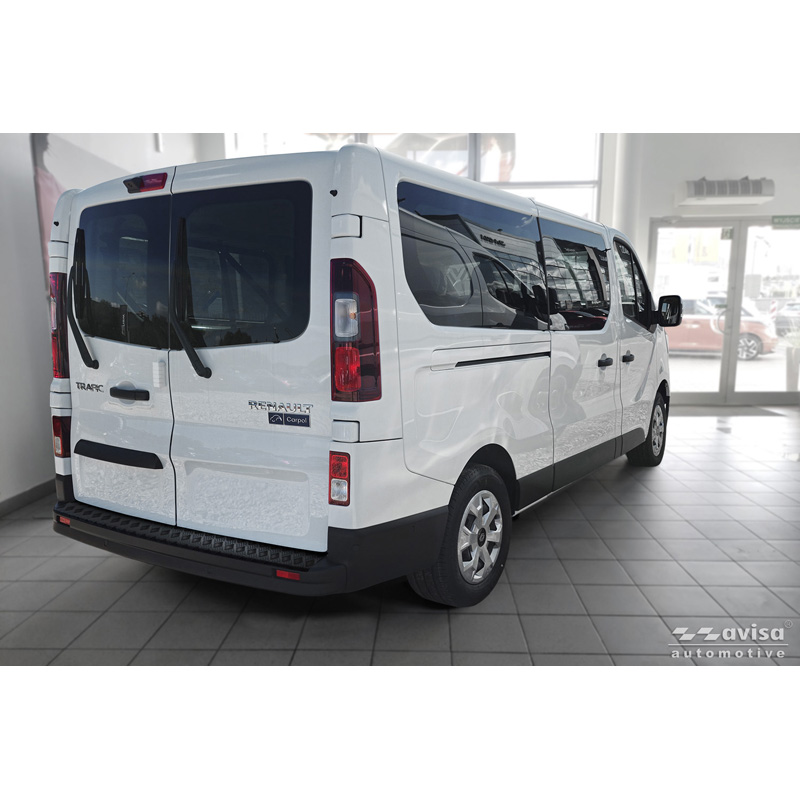 Avisa Protection de seuil arrière en aluminium noir mat sur mesure pour Renault Trafic III / Nissan NV300 2014- / Opel Vivaro 2014-2019 & Fiat Talento 2016-2021 '3mm Riffled Plate'