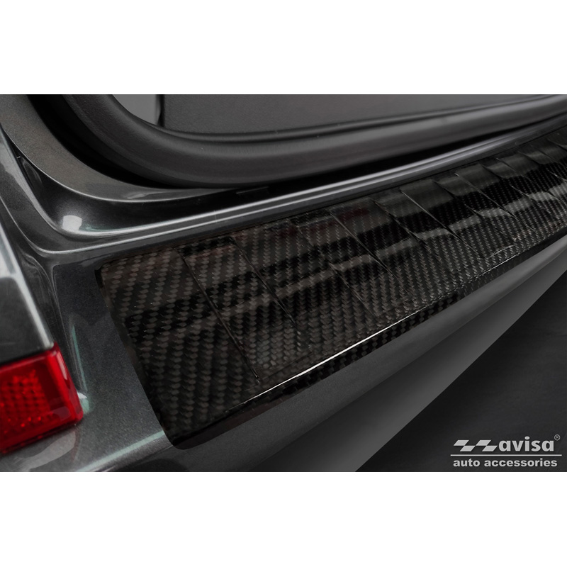 Protection de seuil arrière carboné 3D sur mesure pour Volkswagen Caravelle T6 2015-2019 & Caravelle T6.1 2019- (avec hayon arrière) 'Ribs'