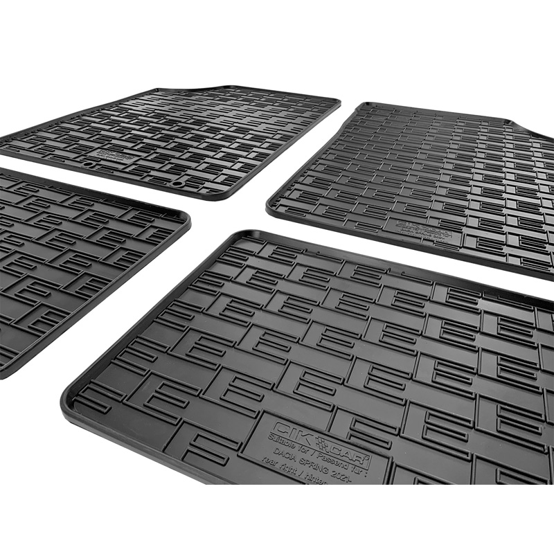 Set tapis de caoutchouc sur mesure pour Dacia Spring EV 2021- (4-pièces + points de fixage)