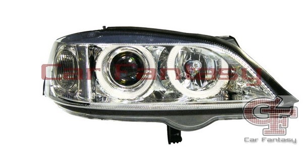 Phares Opel Astra G Angel Eyes chrome