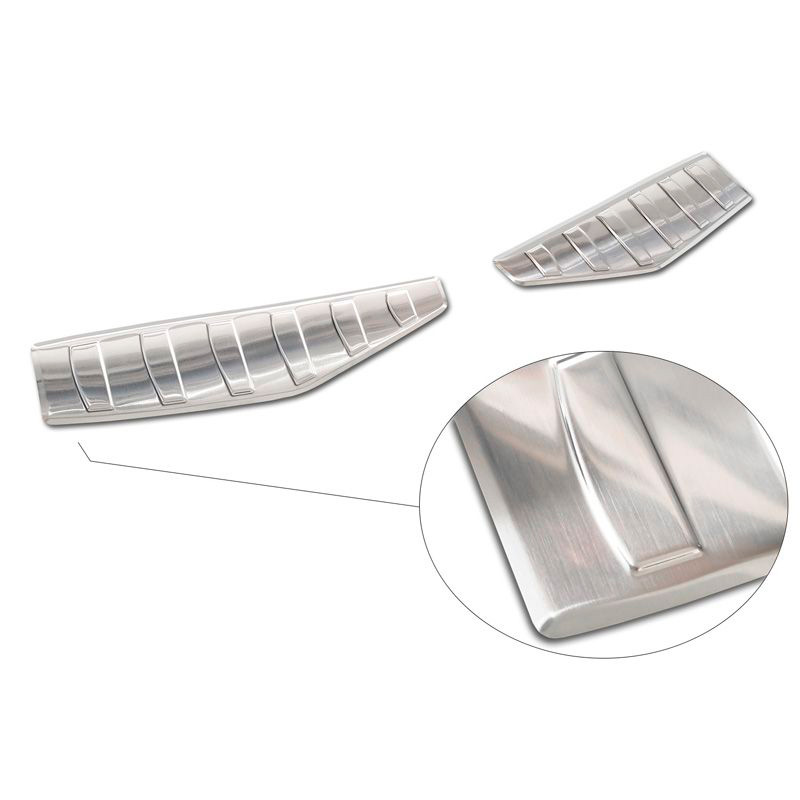 Protection de seuil arrière inox sur mesure pour Ford Mustang Mach-E 2020- 'Ribs' (2-pièces)