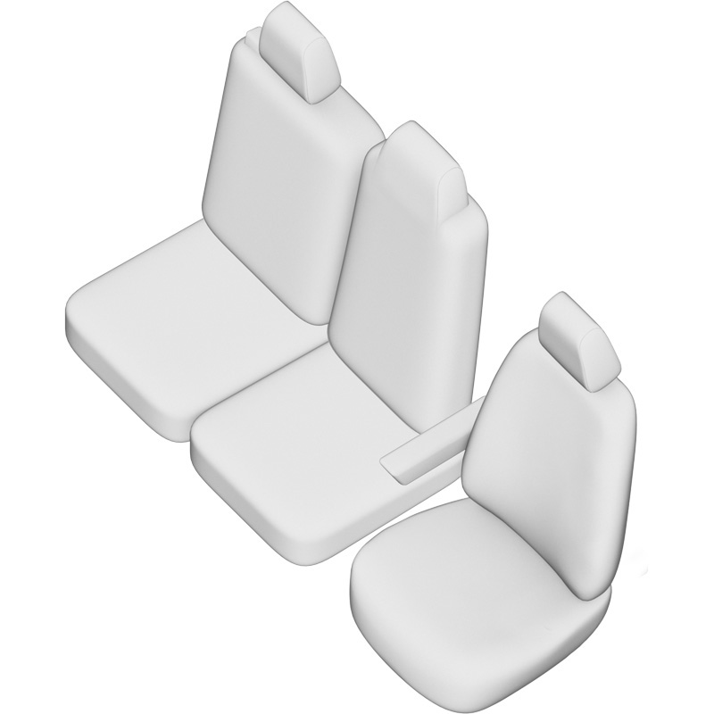 New York Design Housses de siège en cuir artificiel 2+1 sur mesure pour Renault Trafic/Fiat Talento/Nissan NV300/Opel Vivaro 2014- (Siège/banquette divisée)