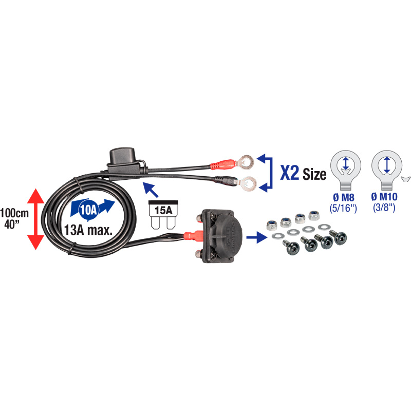 OptiMate PORT O-97P12 - MagCode Clip pour montage sur panneau - Connexion magnétique pour chargeur de batterie - 12 V