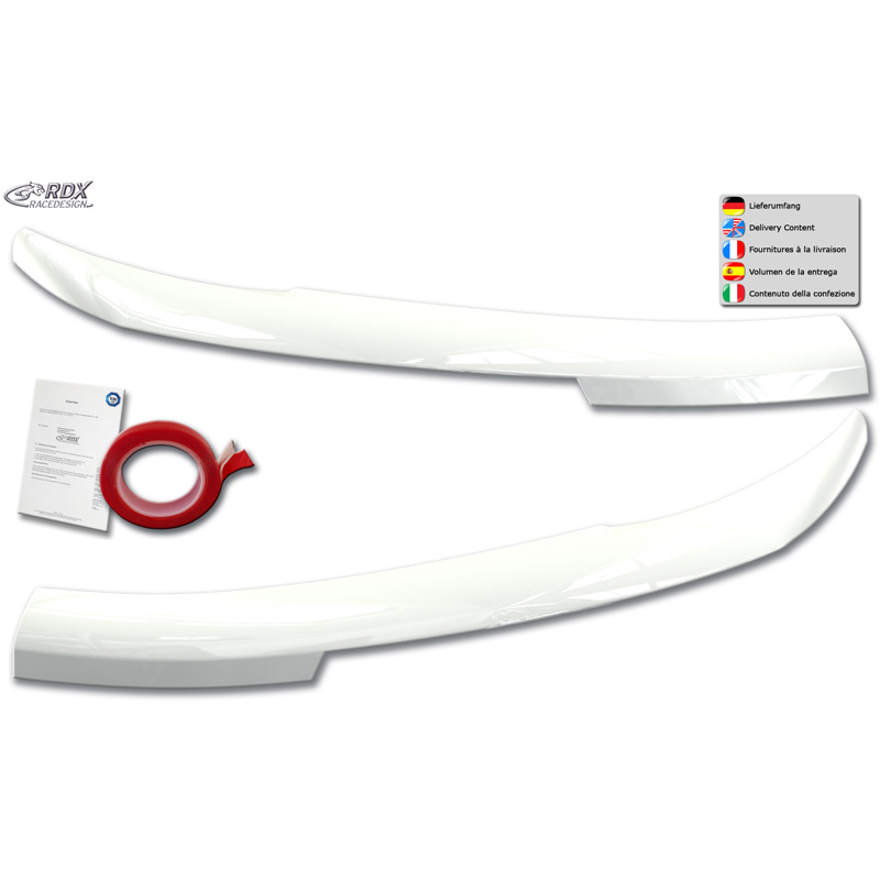 RDX Spoilers de phares sur mesure pour Renault Master IV 2024- / Nissan Interstar 2024- (ABS Blanc Brillant)