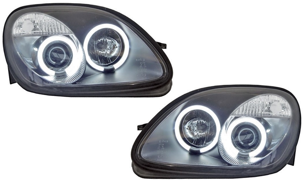 Phares Mercedes SLK 96-04 H1+H1 Angel Eyes CCFL clear black