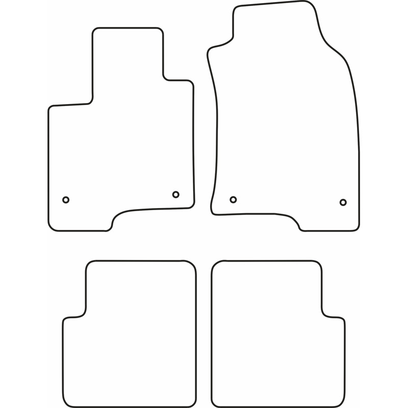 Set de tapis de sol en velours sur mesure pour Fiat Panda 2012-2015
