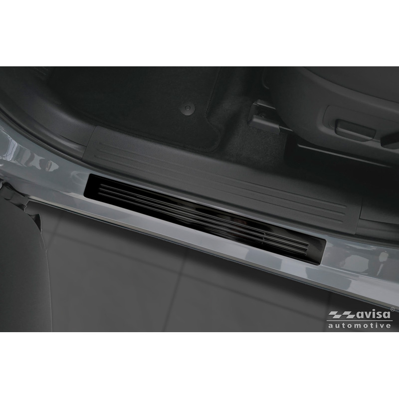 Avisa Seuils de portes inoxydable noir sur mesure pour Mazda CX-5 III 2025- - 'Lines' - 4-pièces