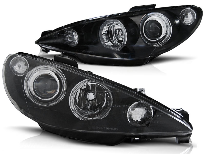 Phares Peugeot 206 Angel Eyes elr noire AANBIEDING