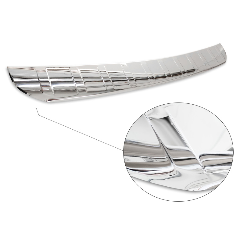 Protection de seuil arrière inox Chrome sur mesure pour Mercedes GLB (X247) incl. AMG 2019- 'Ribs'