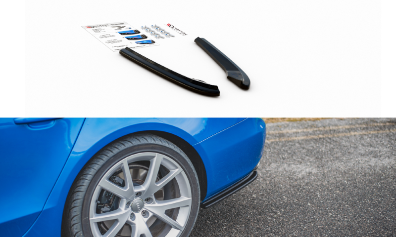 Achterzij Spoilers Audi S4 / A4 S-Line B8 Sedan Glanzend Zwart