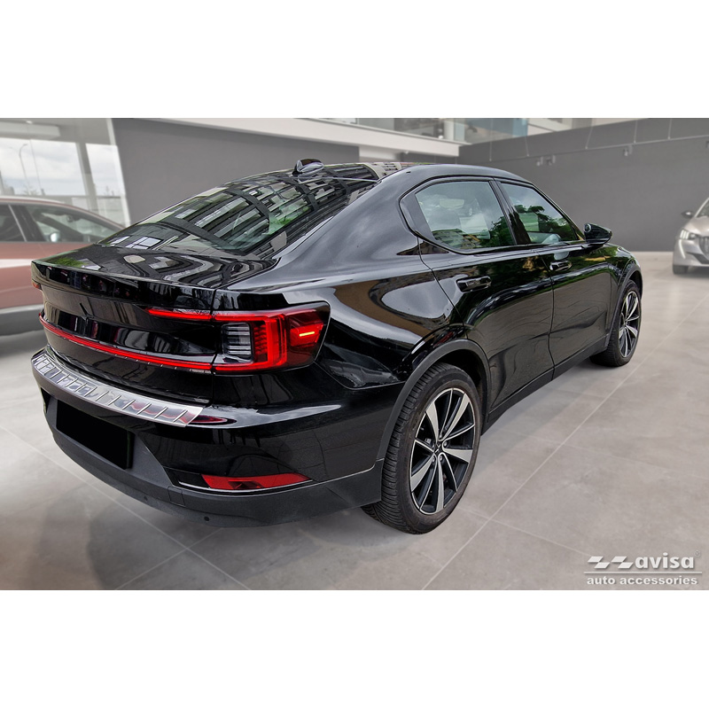 Protection de seuil arrière inox sur mesure pour Polestar 2 2019-2023 & Facelift 2023- 'Ribs'