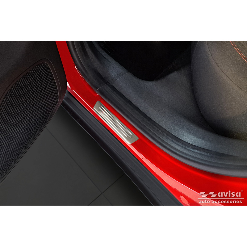Seuils de portes inoxydable sur mesure pour Fiat 600(e) (365_) 2023- 'Lines' - 4-pièces